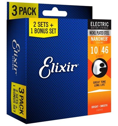 Elixir žice Electric 10-46 NANOWEB 3 Pack